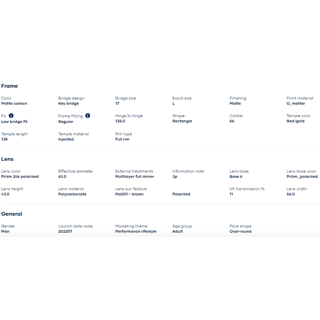 Oakley - Oakley Holbrook (Low Bridge Fit) Matte Carbon/Prizm 24K Polarized 0OO9244-924459 - Cam2