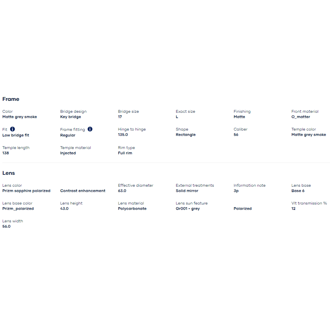 Oakley - Oakley Holbrook (Low Bridge Fit) Matte Grey Smoke/Prizm Sapphire Polarized 0OO9244-924465 - Cam2