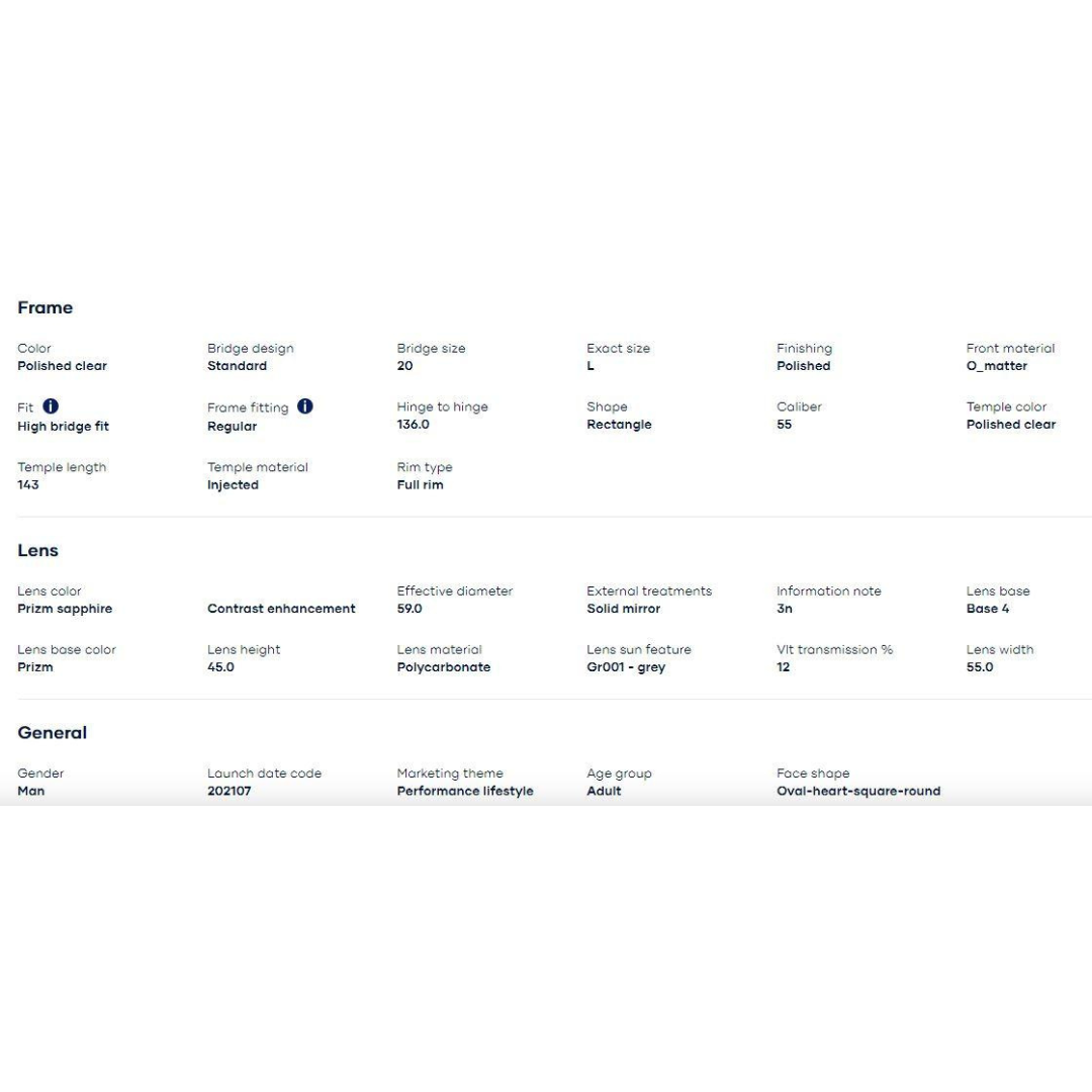 Oakley - Oakley Ojector Polished Clear/Prizm Sapphire 0OO9018-901802 - Cam2