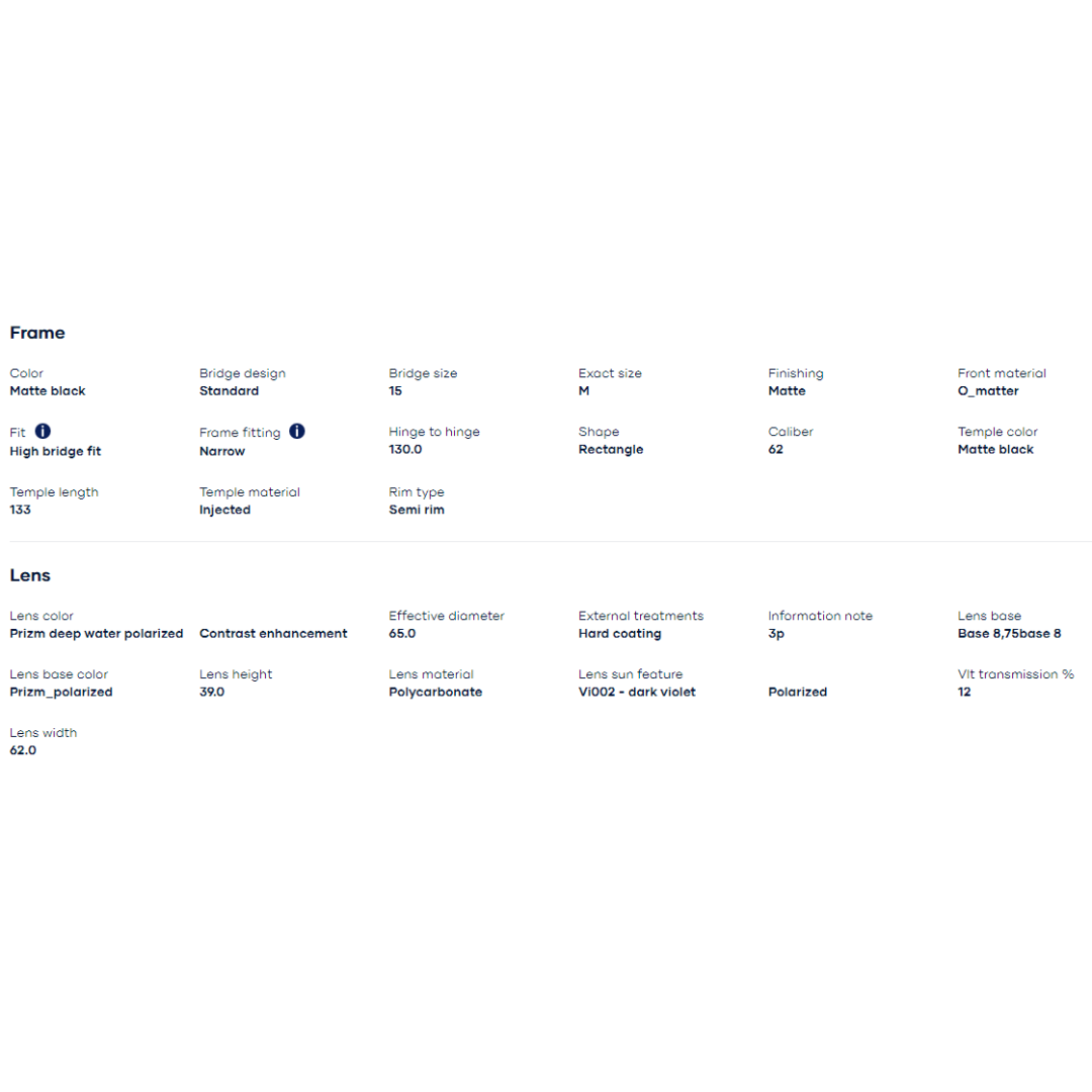 Oakley - Oakley Half Jacket 2.0 XL Matte Black/Prizm Deep Water Polarized 0OO9154-915467 - Cam2