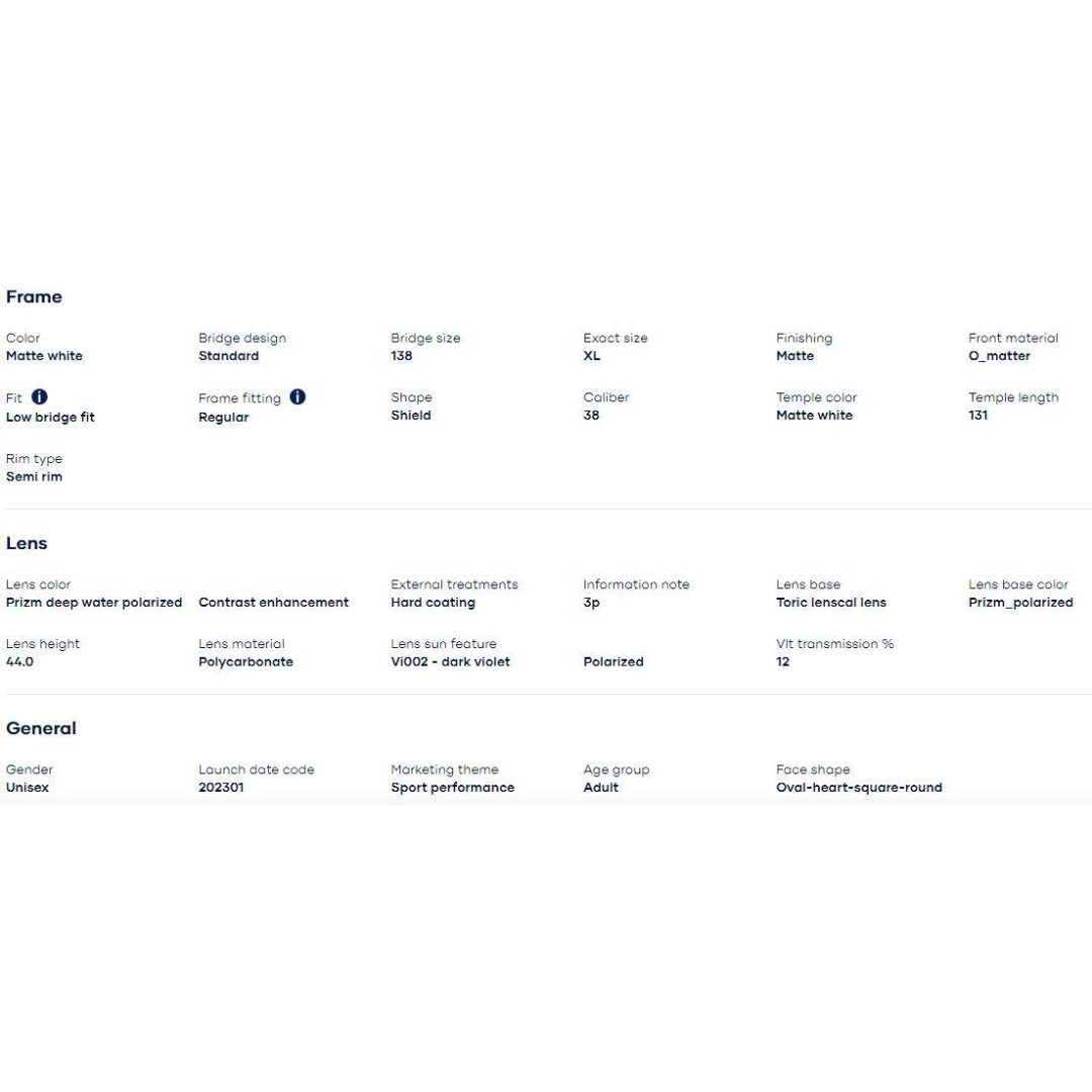 Oakley - Oakley Radarlock Path (Low Bridge Fit) Matte White/Prizm Deep Water Polarized 0OO9206-920692 - Cam2