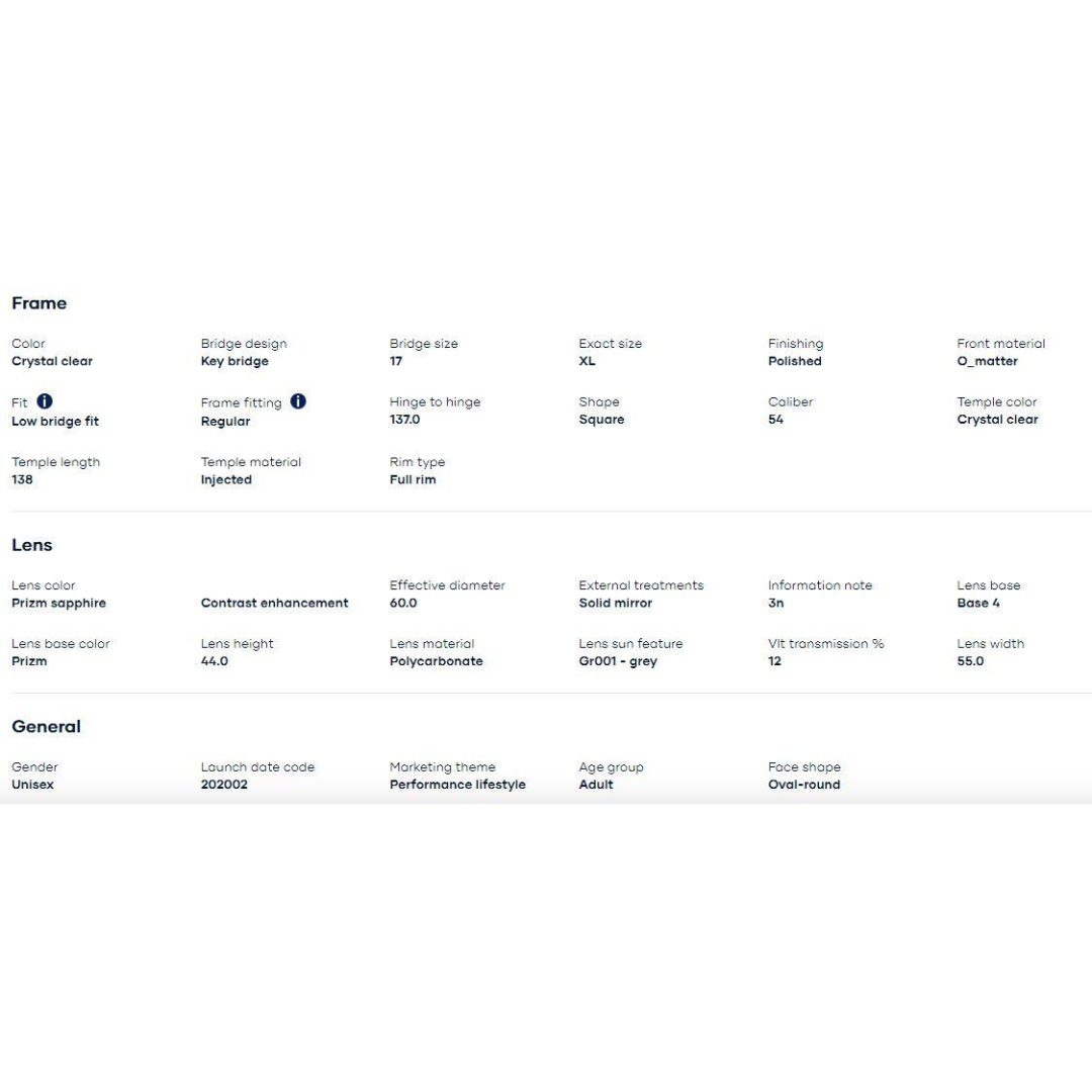 Oakley - Oakley Frogskins (Low Bridge Fit) Crystal Clear/Prizm Sapphire 0OO9245-9245A7 - Cam2