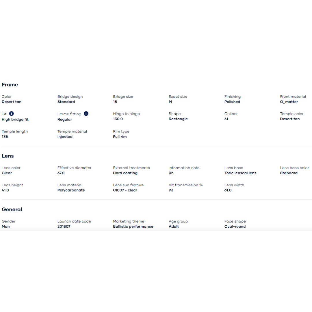 Oakley - Oakley SI Ballistic Det Cord Desert Tan/Clear 0OO9253-925317 - Cam2