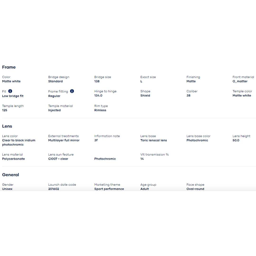 Oakley - Oakley Evzero path (Low Bridge Fit) Matte White/Clear To Black Iridium Photochromic 0OO9313-931306 - Cam2