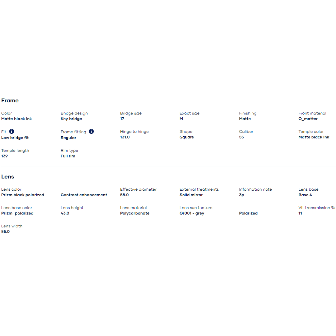 Oakley - Oakley Latch Squared (Low Bridge Fit) Matte Black Ink/Prizm Black Polarized 0OO9358-935818 - Cam2