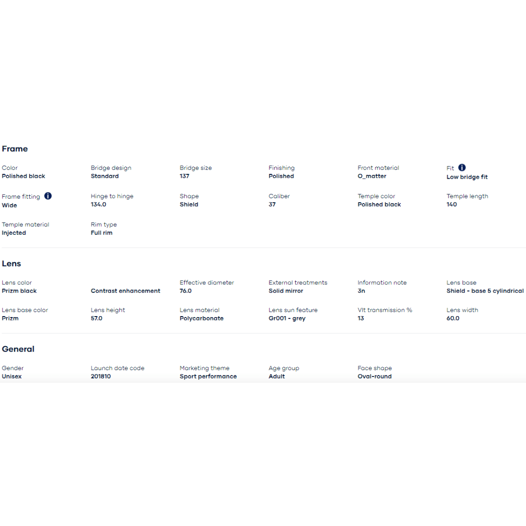 Oakley - Oakley Sutro (Low Bridge Fit) Polished Black/Prizm Black 0OO9406A-940602 - Cam2