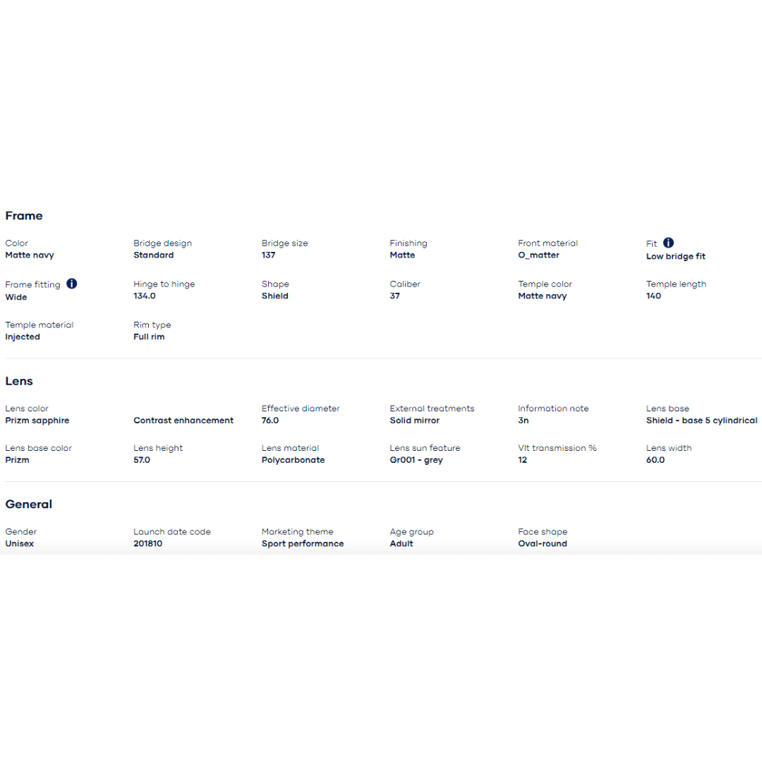 Oakley - Oakley Sutro (Low Bridge Fit) Matte Navy/Prizm Sapphire 0OO9406A-940604 - Cam2