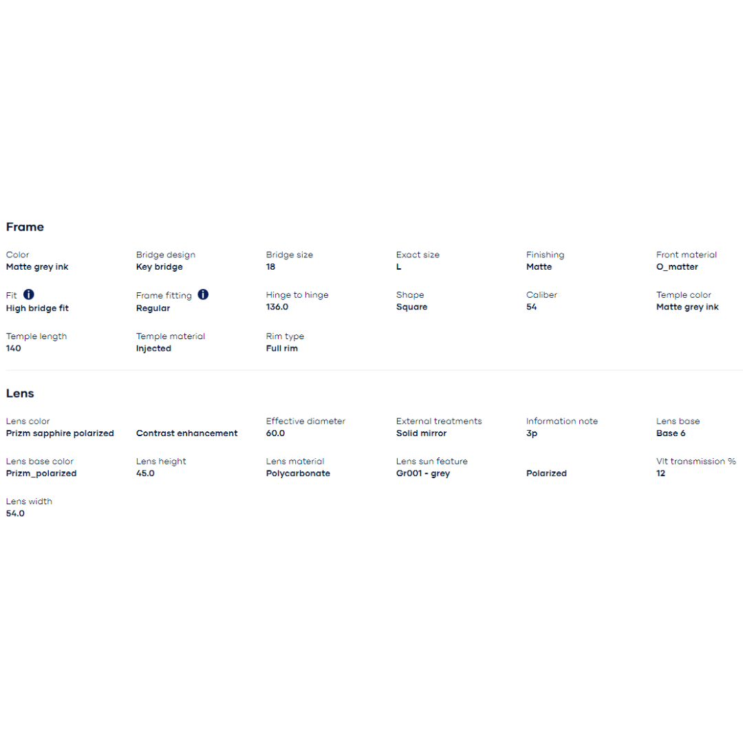 Oakley - Oakley Latch Beta Matte Grey Ink/Prizm Sapphire Polarized 0OO9436-943606 - Cam2