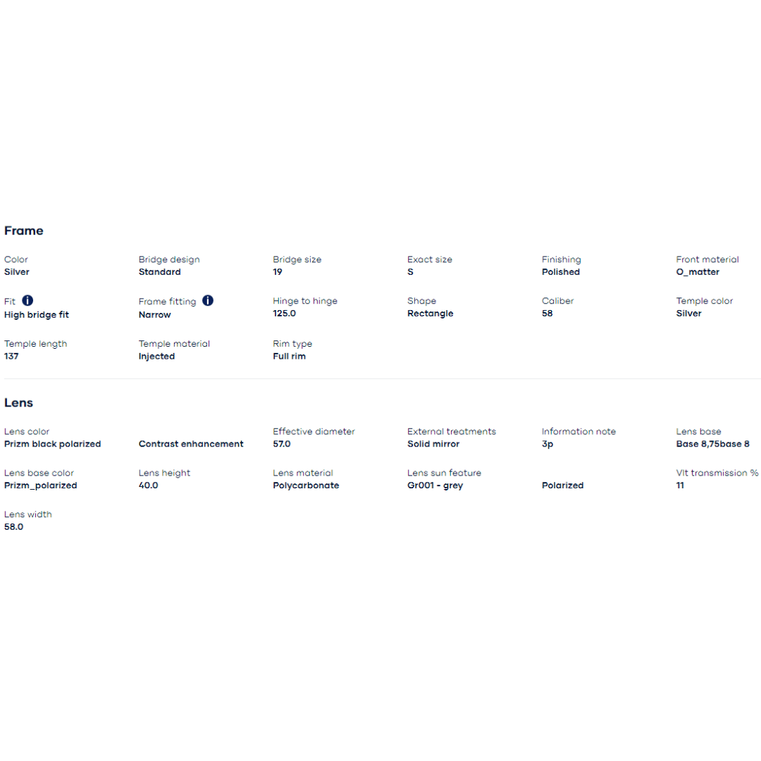 Oakley - Oakley Eyejacket Redux Silver/Prizm Black Polarized 0OO9438-943805 - Cam2