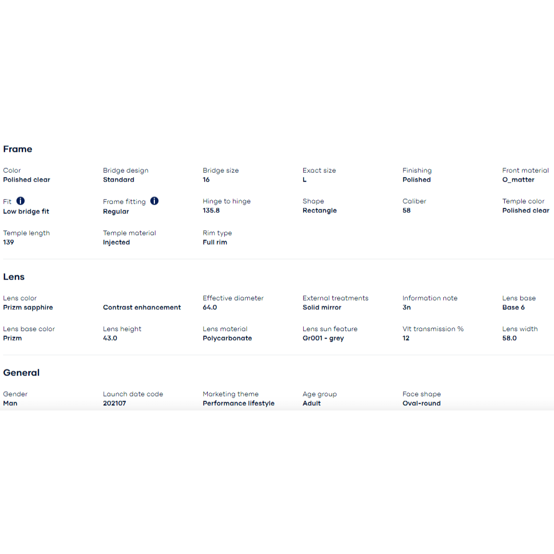 Oakley - Oakley Sylas (Low Bridge Fit) Polished Clear/Prizm Sapphire 0OO9448F-944808 - Cam2