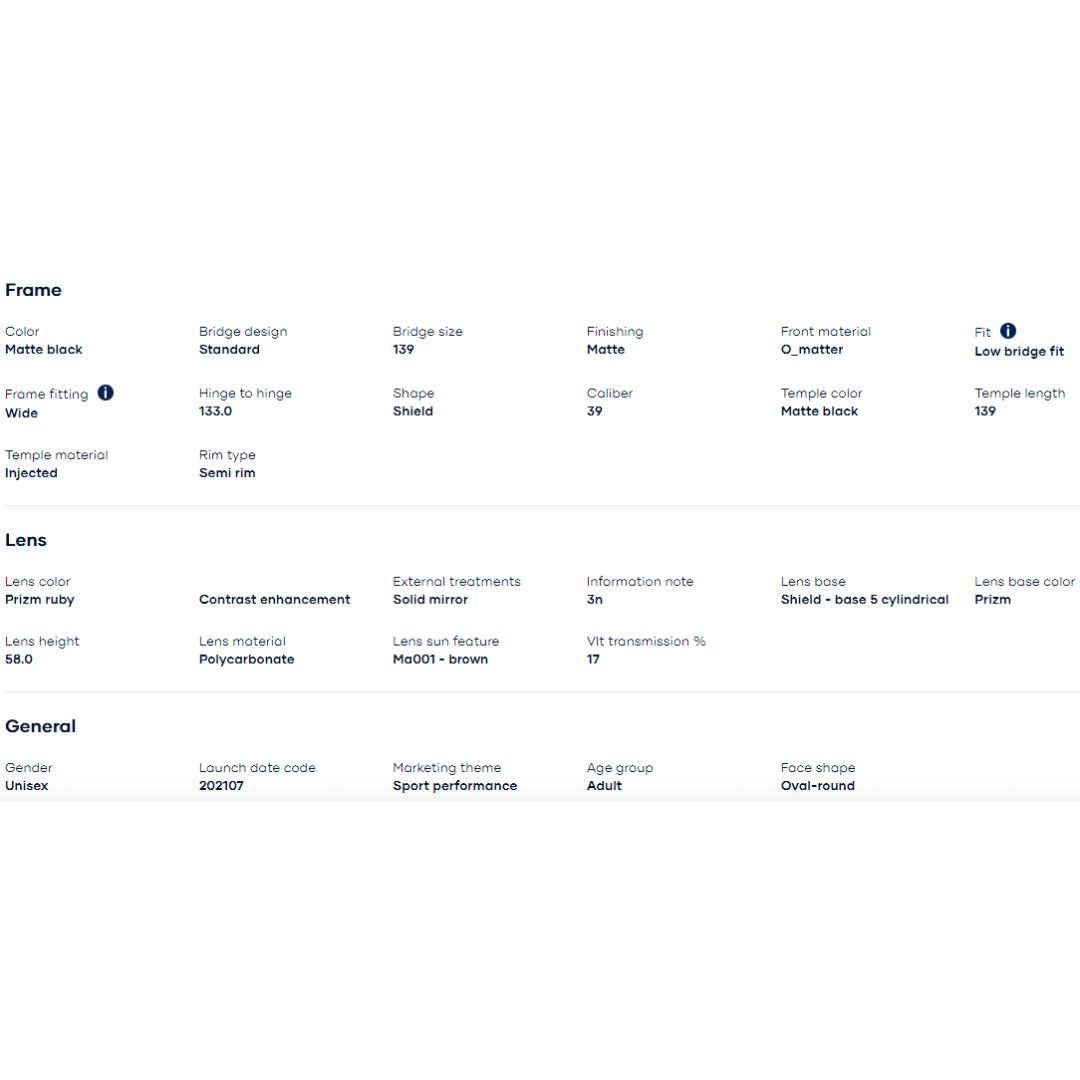 Oakley - Oakley Sutro Lite (Low Bridge Fit) Matte Black/Prizm Ruby 0OO9463A-946310 - Cam2