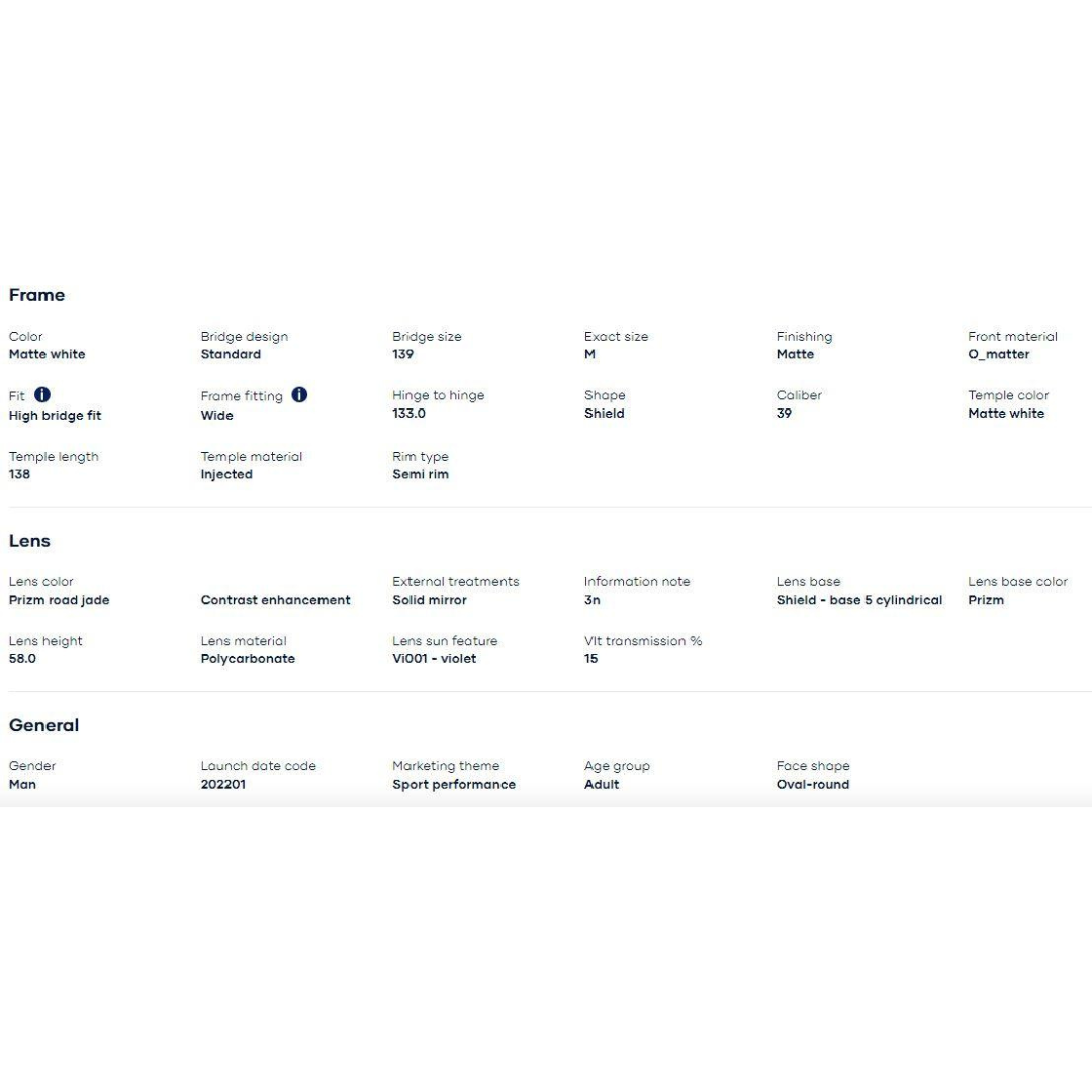 Oakley - Oakley Sutro Lite Sweep Matte White/Prizm Road Jade 0OO9465-946504 - Cam2