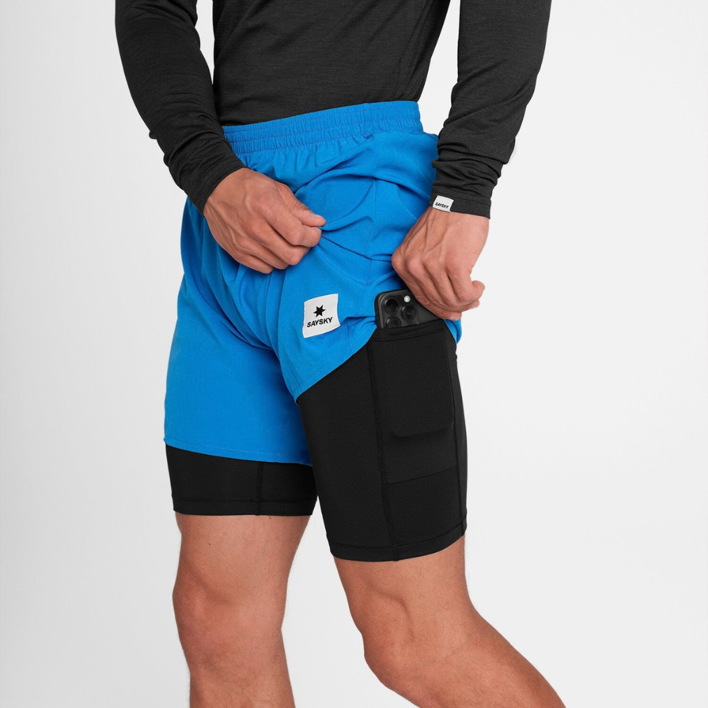 SAYSKY Men's Pace 2 in 1 Shorts 5"