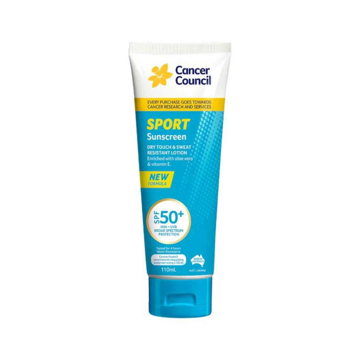 Cancer Council - Cancer Council CCA Sport Sunscreen Dry Touch & Sweat Resistant Lotion SPF50+ - Cam2