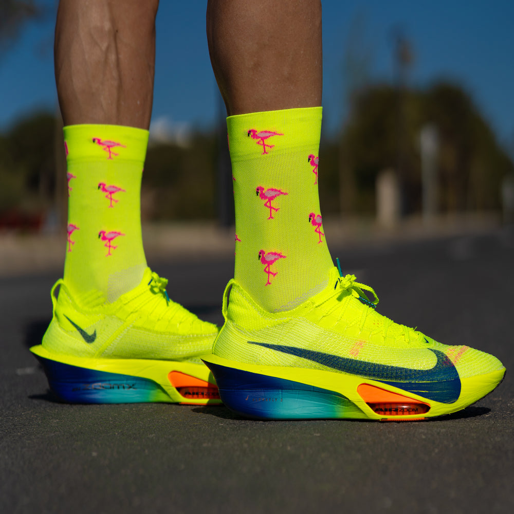 Sporcks - Sporcks Flamingo Yellow Running Socks - Cam2