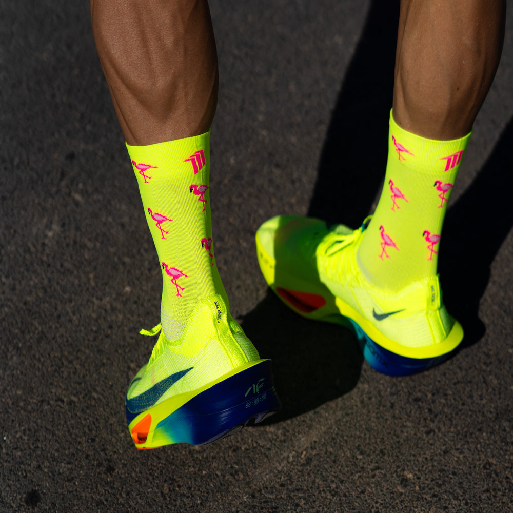 Sporcks - Sporcks Flamingo Yellow Running Socks - Cam2