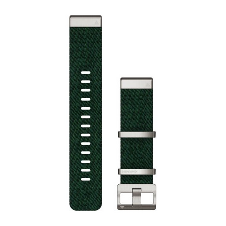 Garmin - Garmin Replacement Band Quickfit 22 Jacquard Weave Pine Green Nylon - Cam2