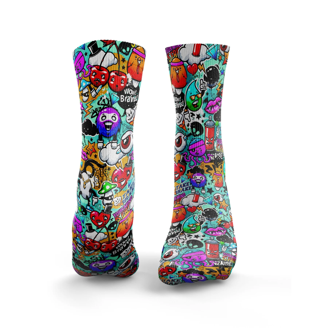 HEXXEE - HEXXEE Women's Graffiti Animation Running Socks - Cam2