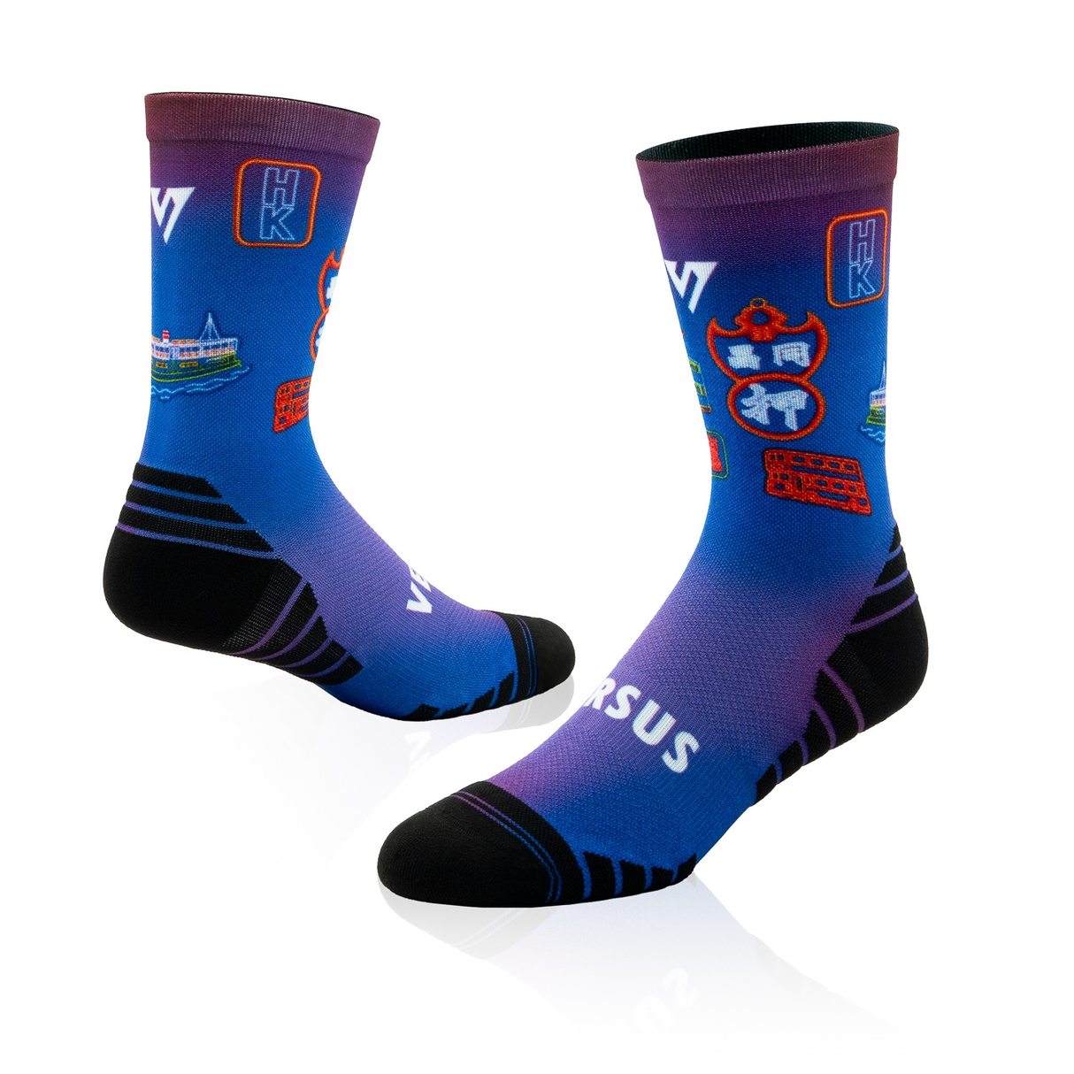 Versus - Versus Hong Kong Night Neon Style Socks - Cam2