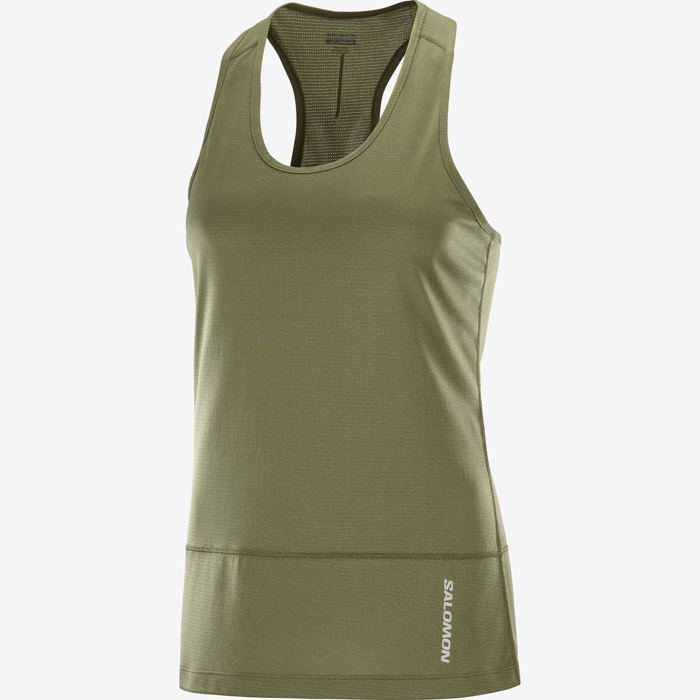 Salomon Women's Cross Run Tank (Grape Leaf) - Cam2