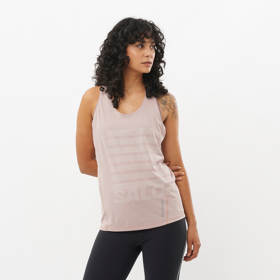 Salomon - Salomon Women's Aero Singlet GFX (LC2696000) - Cam2