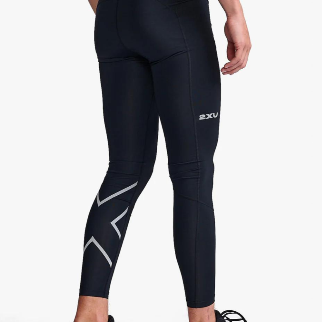 2XU - 2XU Men's Aero Compression Tights (Black/Silver Refelective) - Cam2