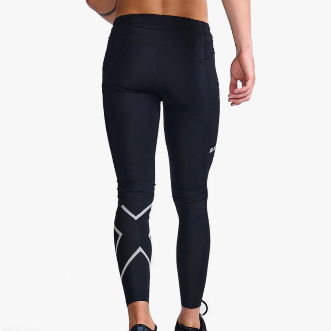 2XU - 2XU Men's Aero Compression Tights (Black/Silver Refelective) - Cam2
