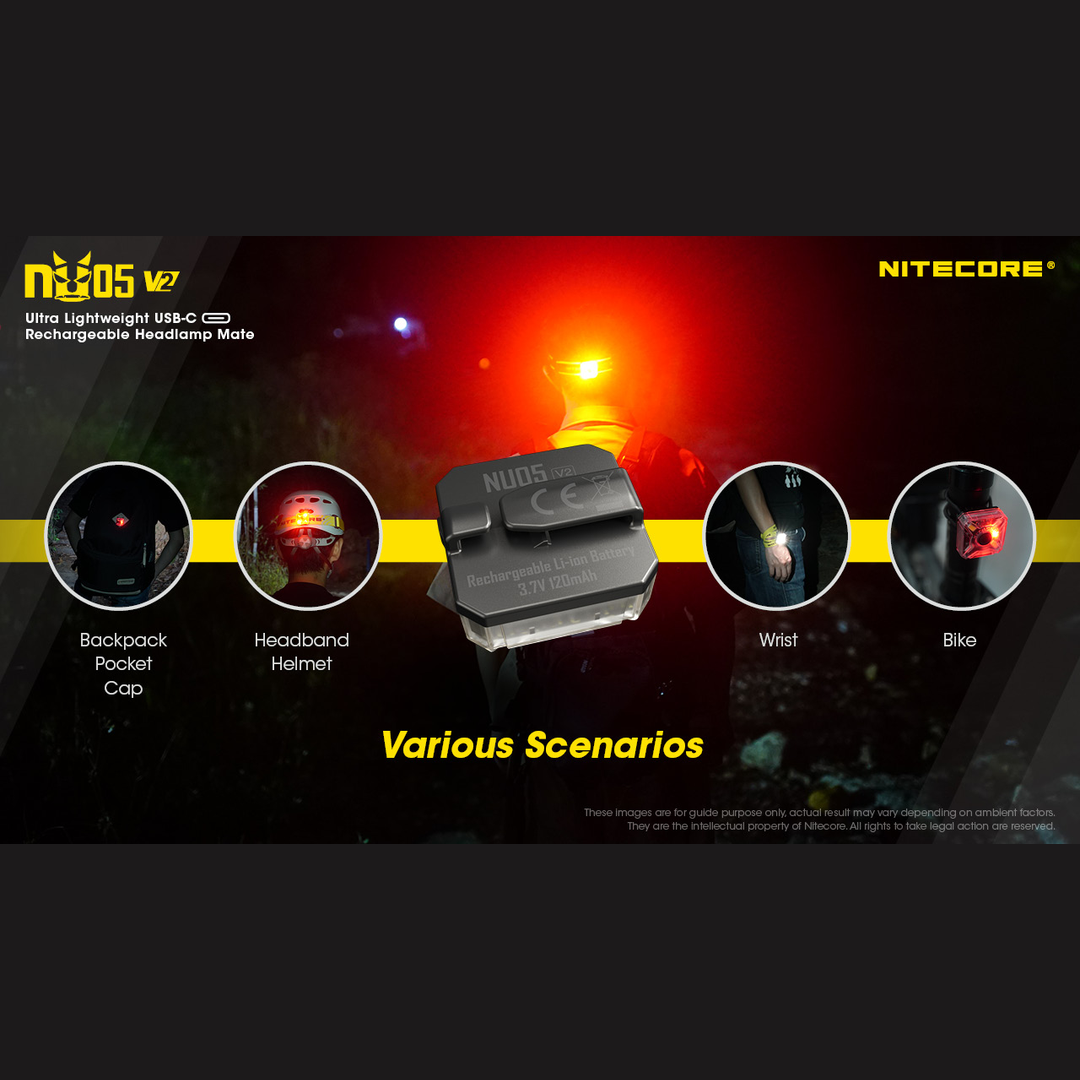 Nitecore - Nitecore NU05 V2 Kit Headlamp Mate - Cam2