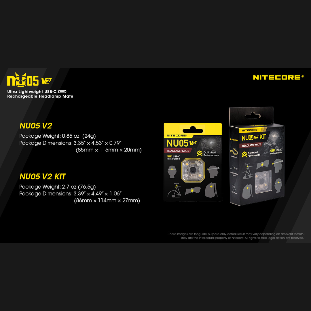 Nitecore - Nitecore NU05 V2 Kit Headlamp Mate - Cam2