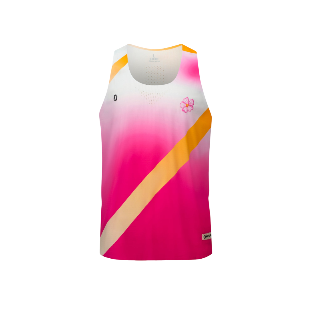 One Running - One Running Men's Victory Speed Tech Singlet (SE Blossom) - Cam2