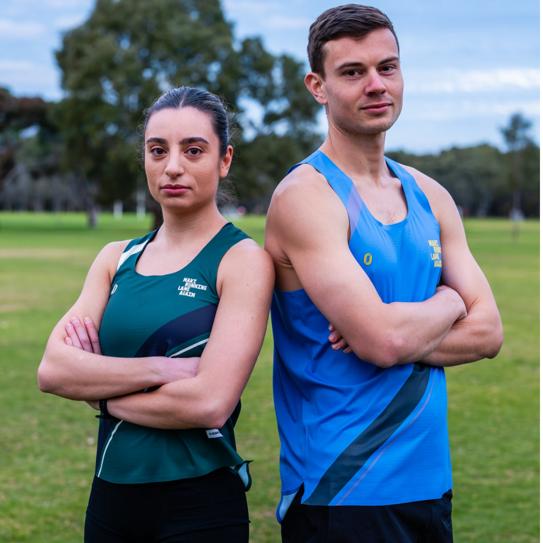 One Running - One Running Men's Victory Speed Tech Singlet (Heaps Good Runners) - Cam2