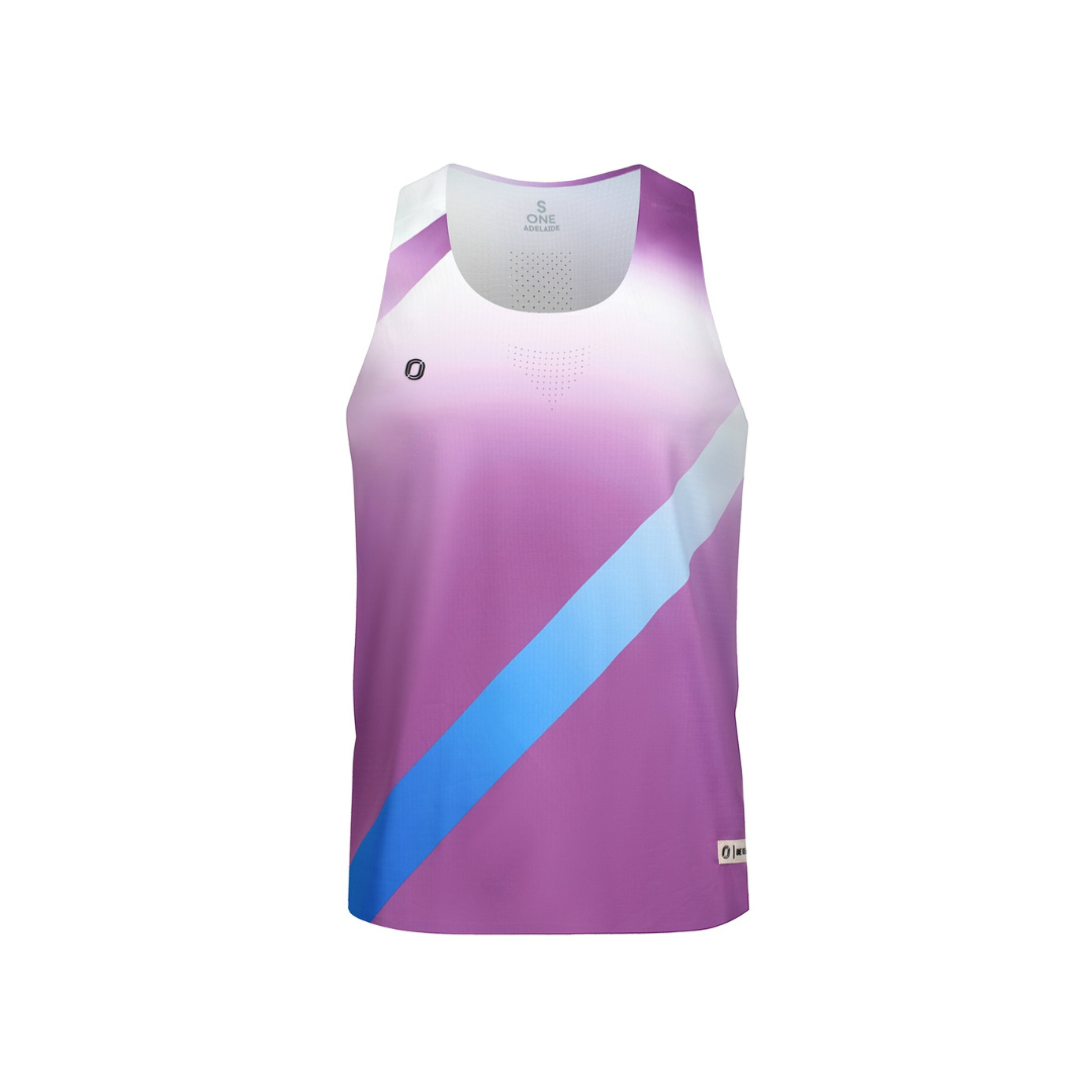 One Running - One Running Men's Victory Speed Tech Singlet (Ignition) - Cam2