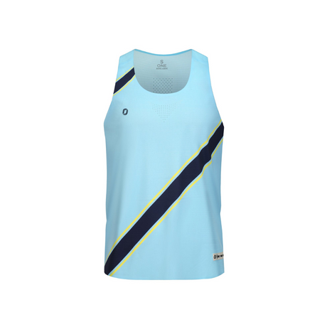 One Running - One Running Men's Victory Speed Tech Singlet (Sky) - Cam2