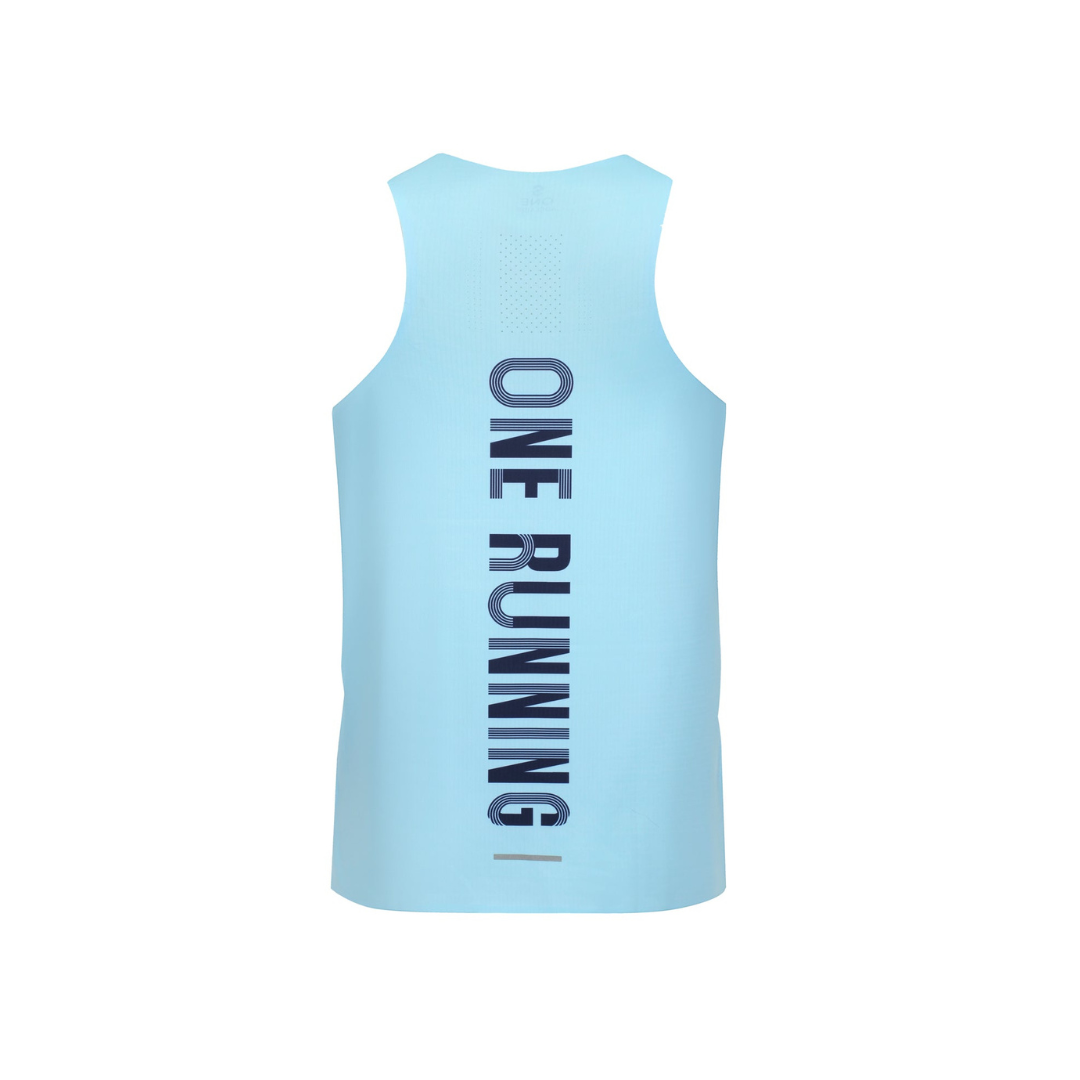 One Running - One Running Men's Victory Speed Tech Singlet (Sky) - Cam2