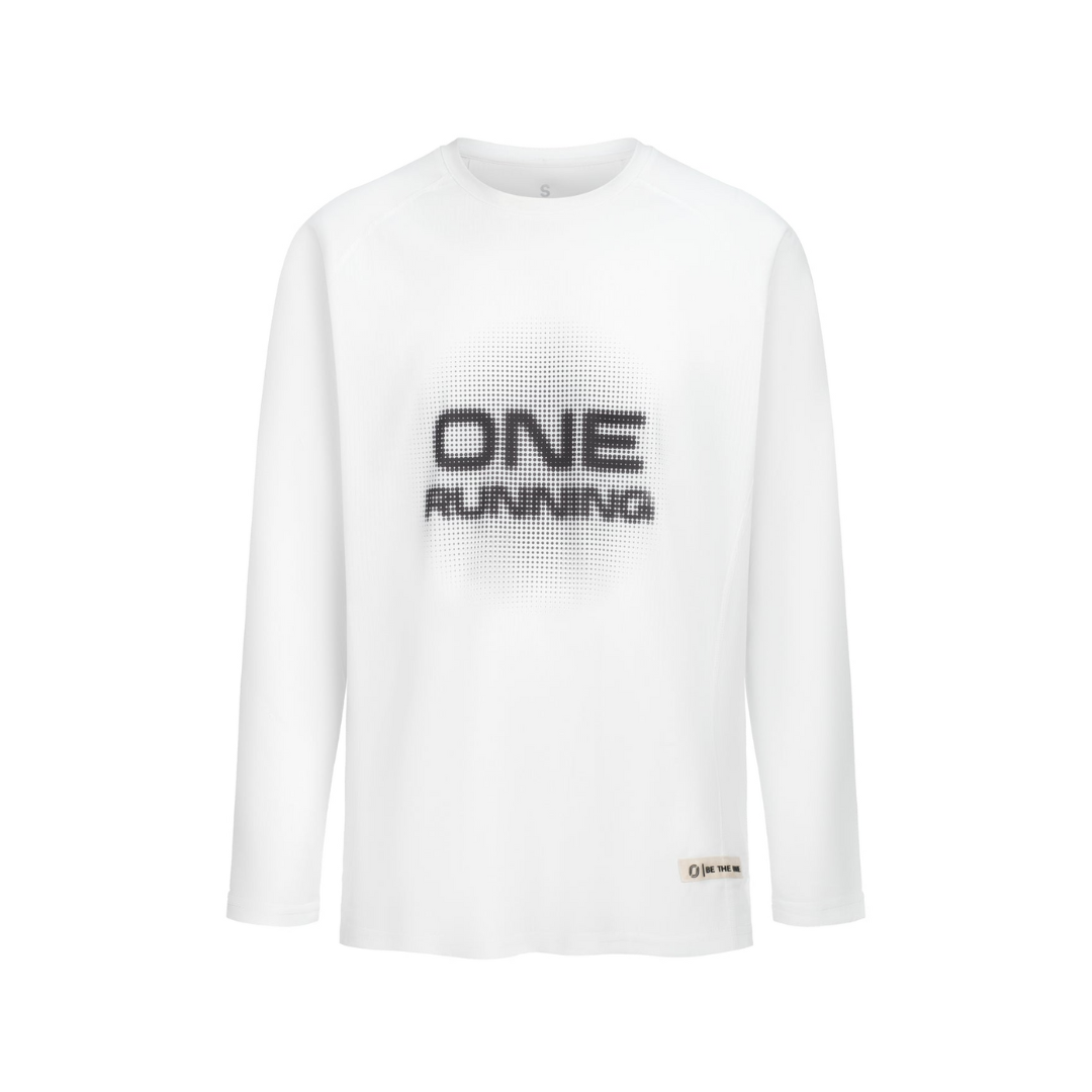 One Running Unisex's Victory Speed Tech Long Sleeve Shirt White Pixel