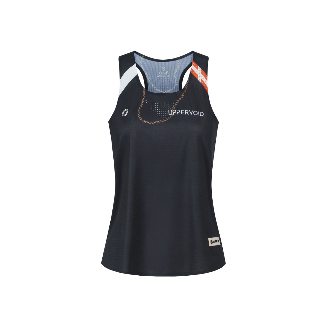 One Running - One Running Women's Victory Speed Tech Singlet OR X Uppervoid - 24k - Cam2