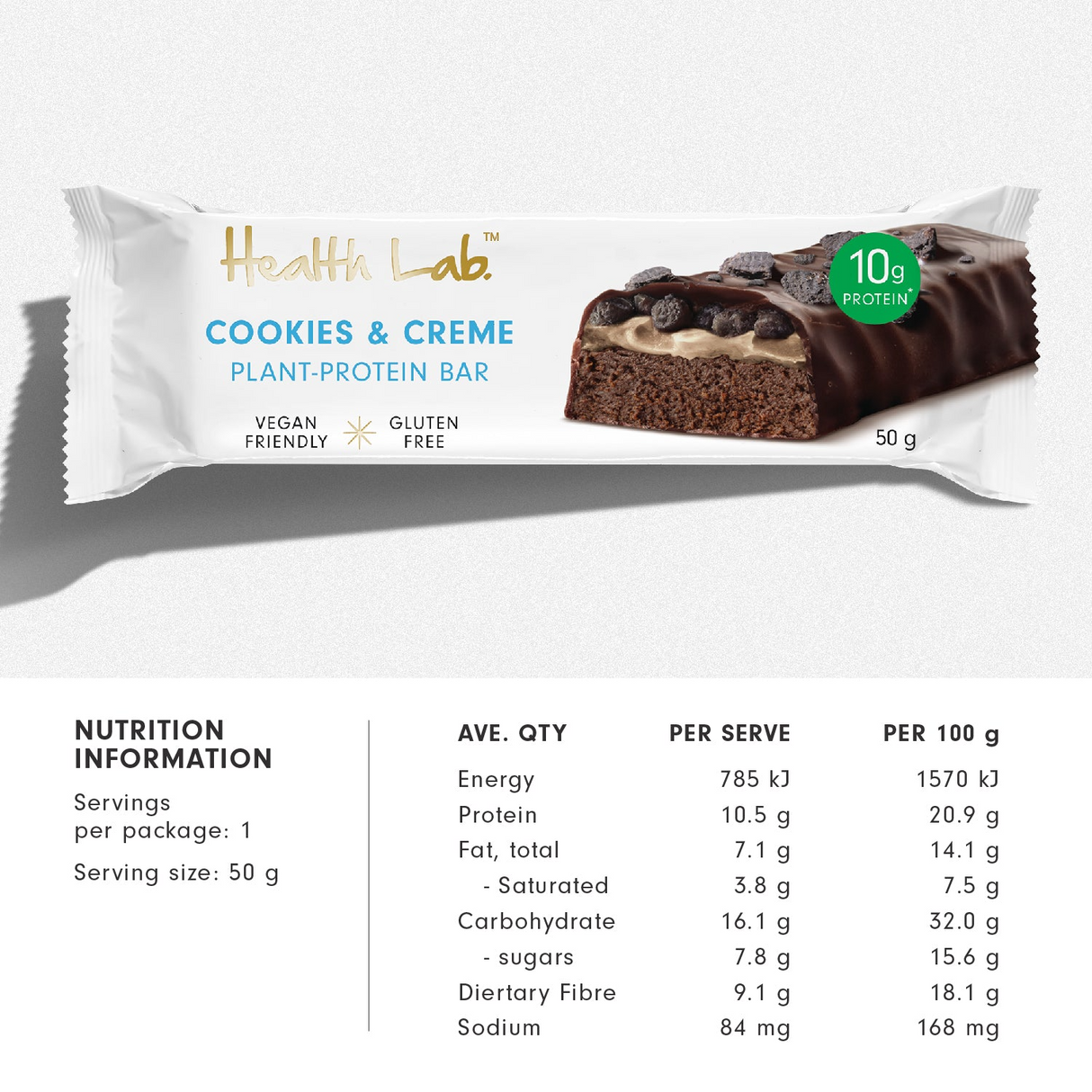 Health Lab - Health Lab Plant-Protein Bar (50g) - Cam2
