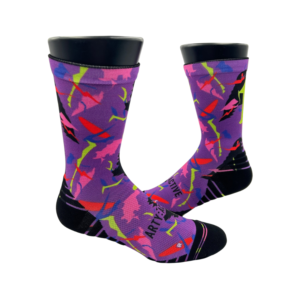 Versus Purple Splatter Arty Active Sock
