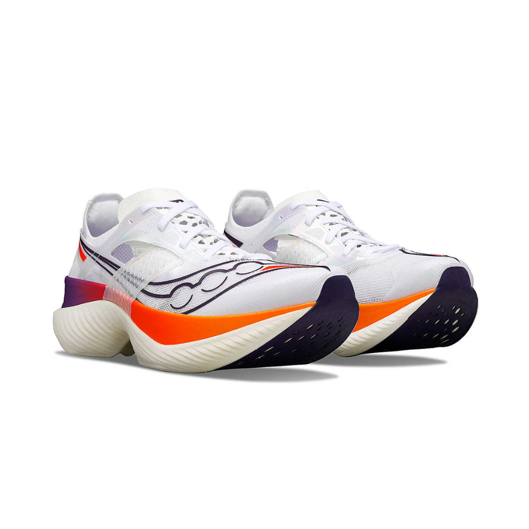 Saucony - Saucony Women's Endorphin Elite Road Running Shoes (White/ Vizired) - Cam2