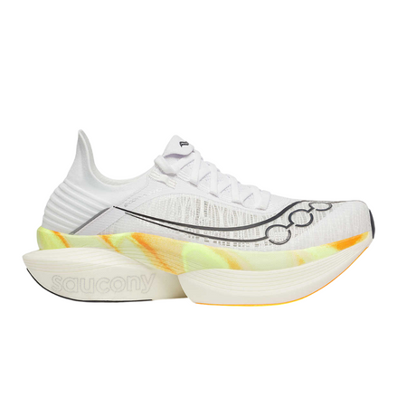 Saucony - Saucony Unisex's Endorphin Elite 2 Road Running Shoes (White/ Peel) - Cam2