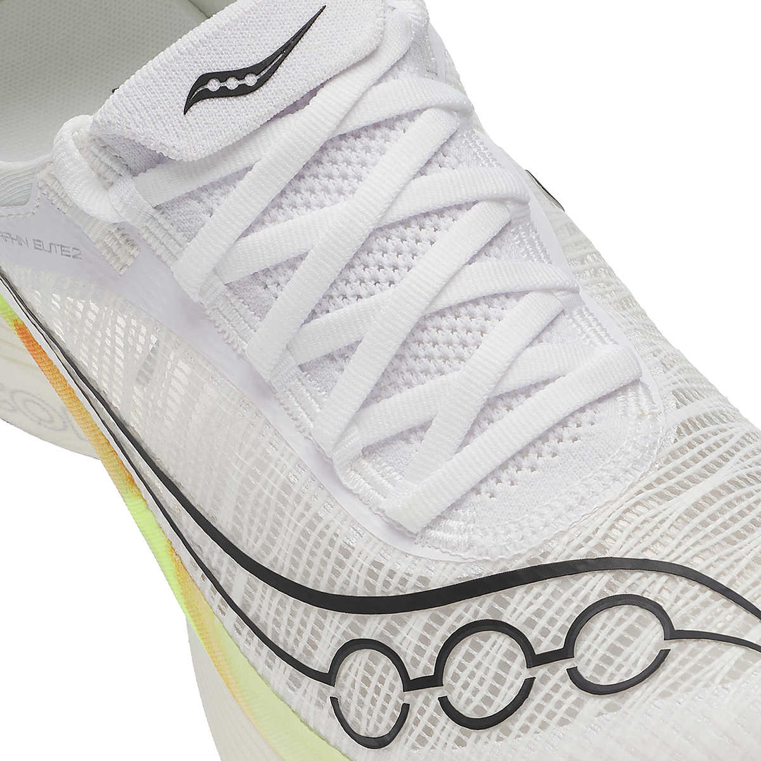 Saucony - Saucony Unisex's Endorphin Elite 2 Road Running Shoes (White/ Peel) - Cam2