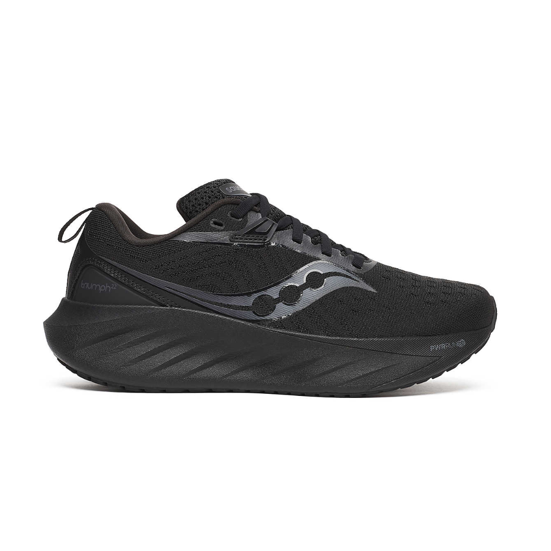Saucony - Saucony Men's Triumph 22 Road Running Shoes (Triple Black) - Cam2