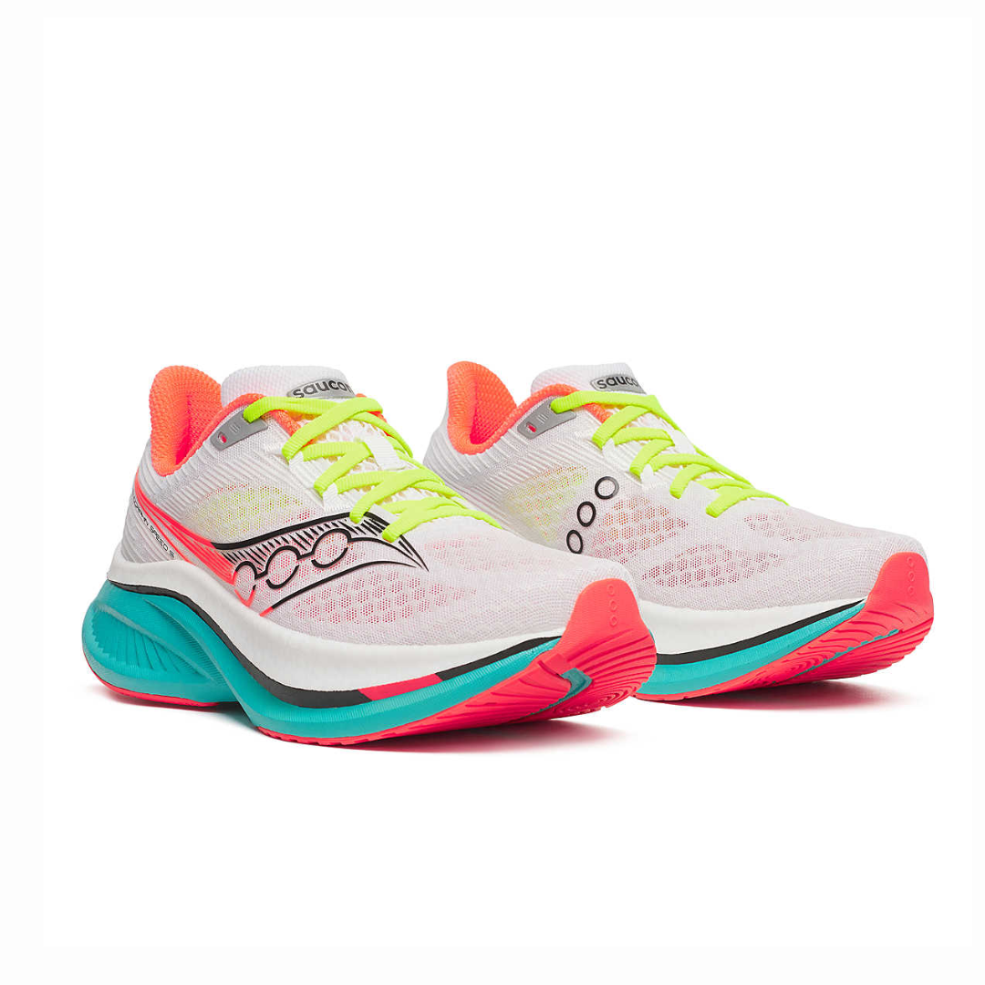 Saucony - Saucony Women's Endorphin Speed 5 Road Running Shoes (White/ Mutant) - Cam2