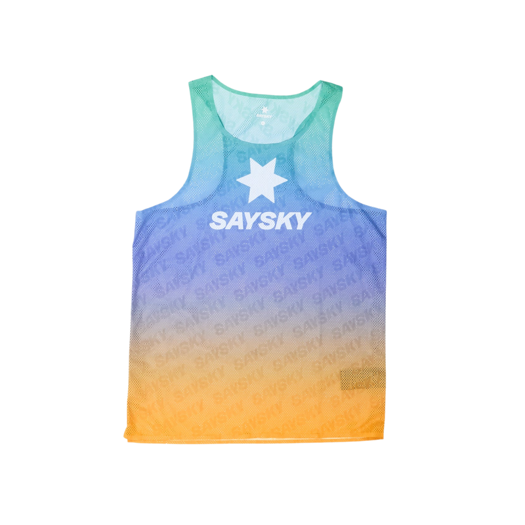 SAYSKY - SAYSKY Men's Drip Dye Flow Air Singlet - Cam2