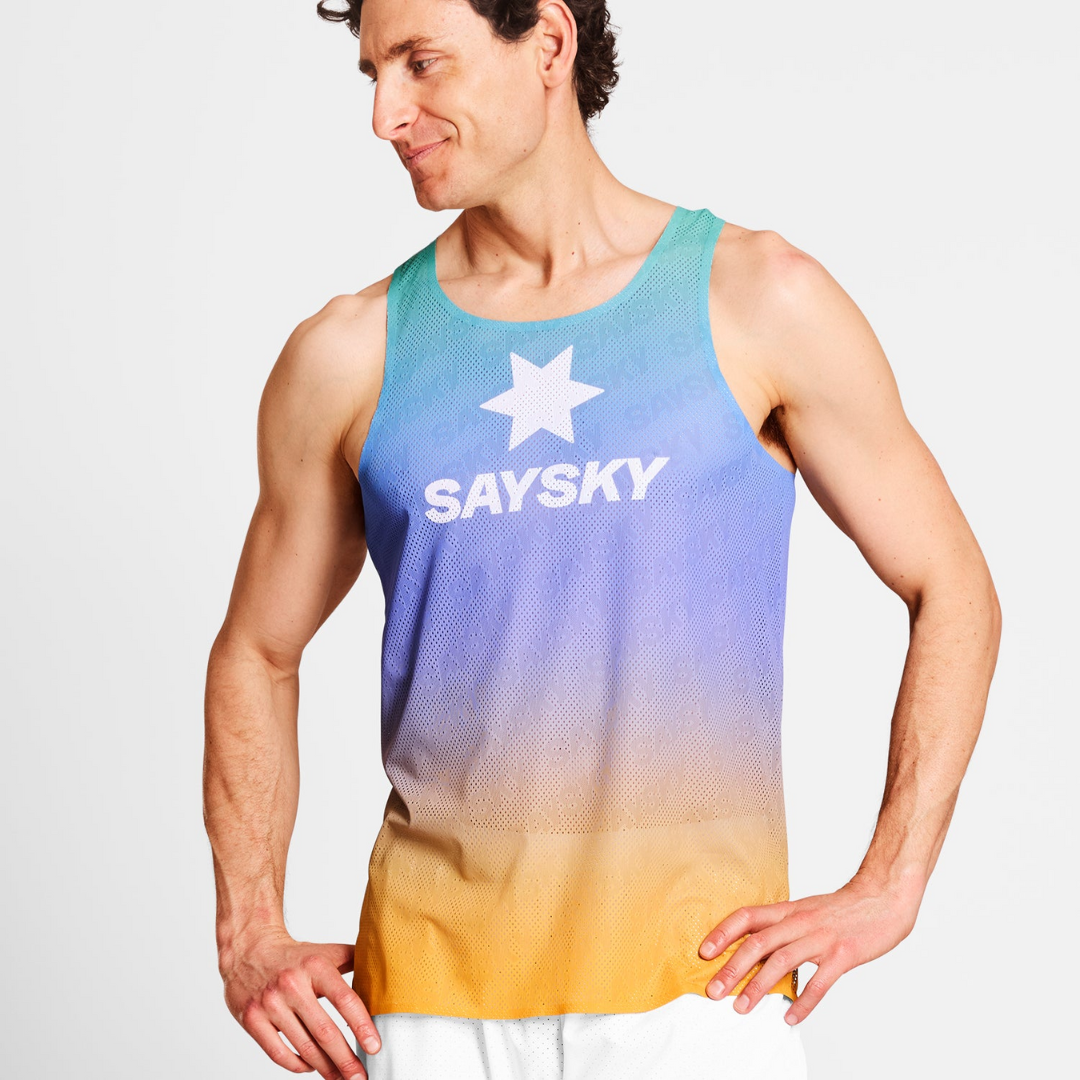 SAYSKY - SAYSKY Men's Drip Dye Flow Air Singlet - Cam2