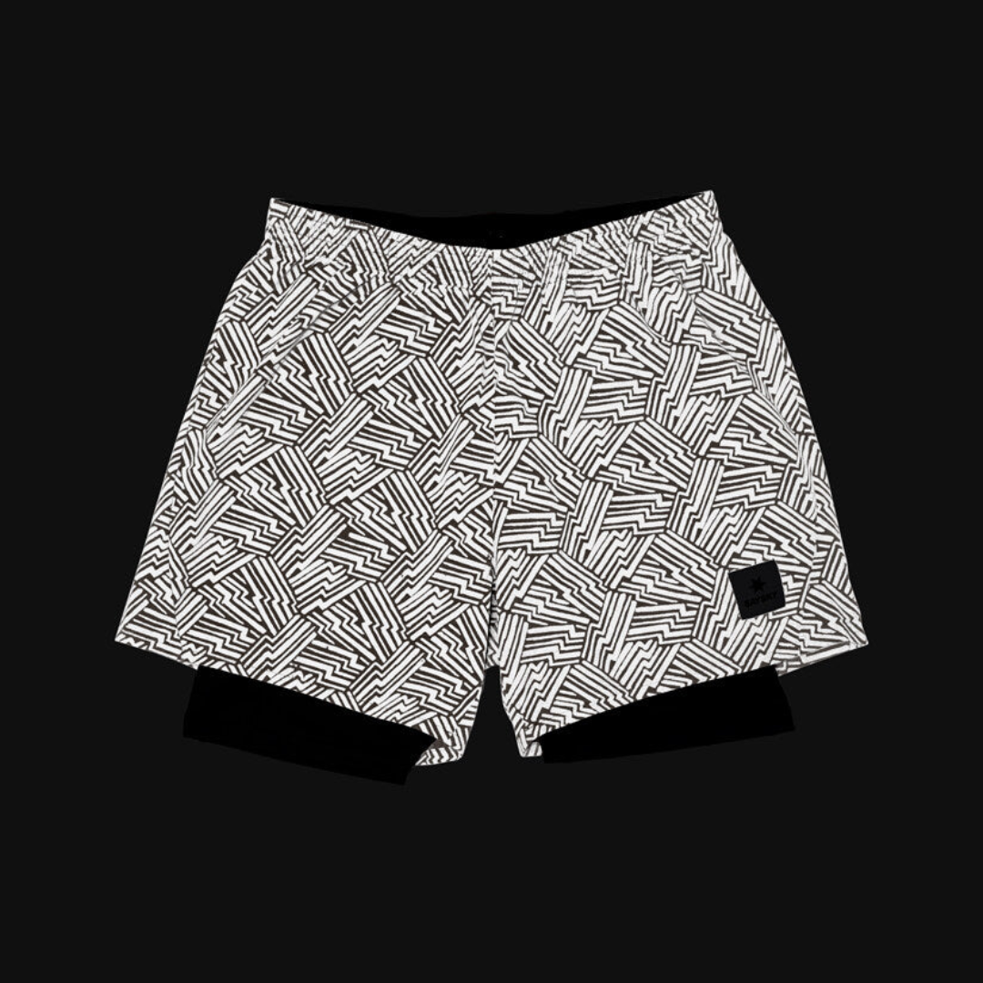 SAYSKY Men's Reflective Pace 2 in 1 Shorts 5''