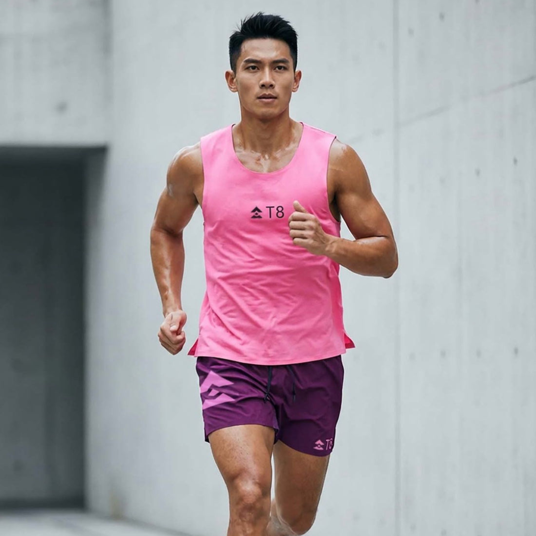 T8 Men's Trail Running Tank (Pink)