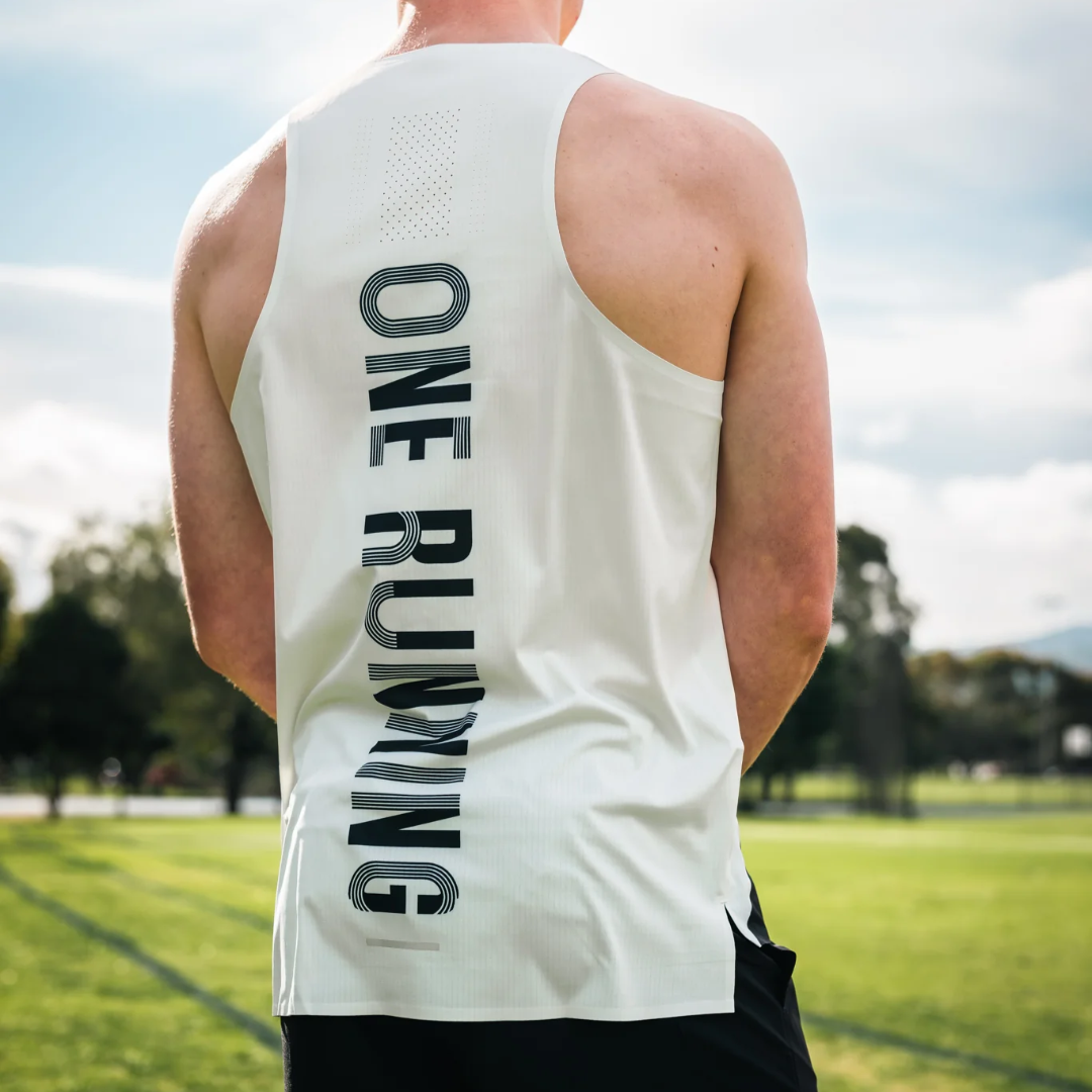 One Running - One Running Men's Victory Speed Tech Singlet Eclipse - Cam2