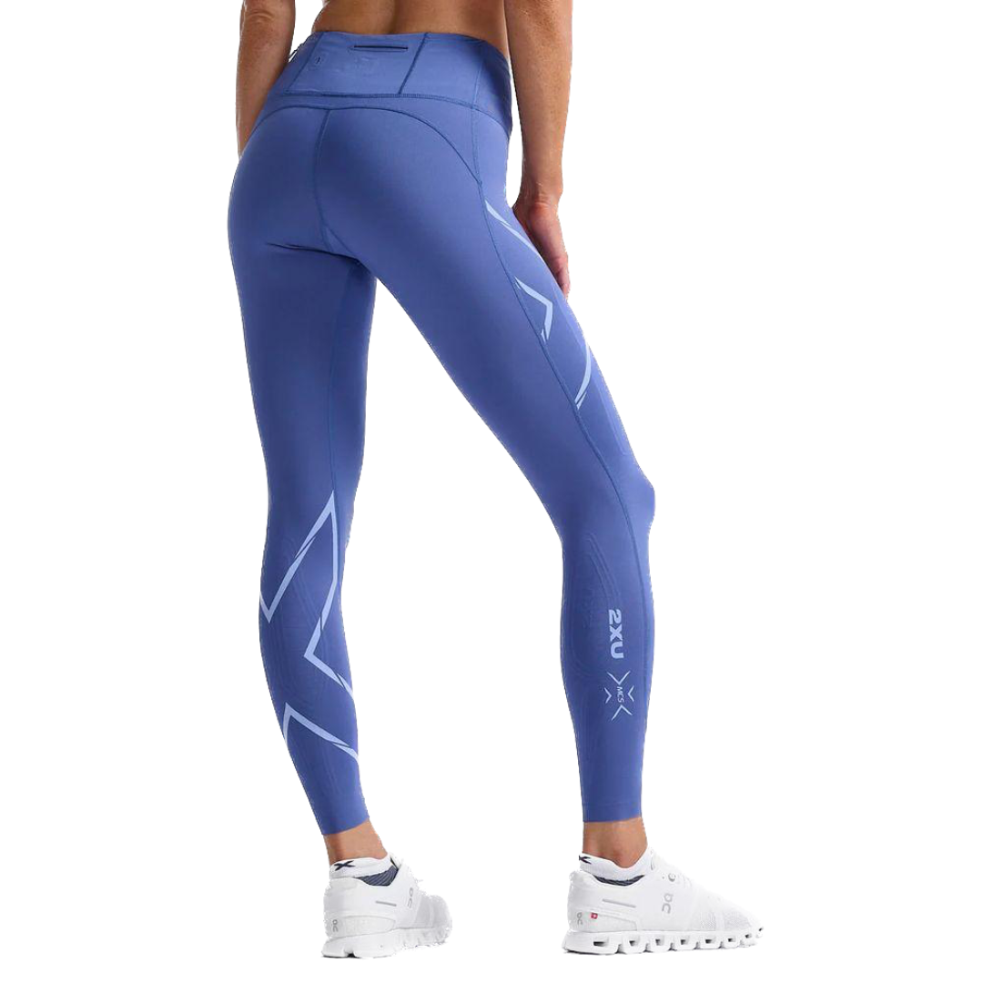 2XU - 2XU Women's Light Speed Mid-Rise Compression Tights (MAR/ HRF) - Cam2