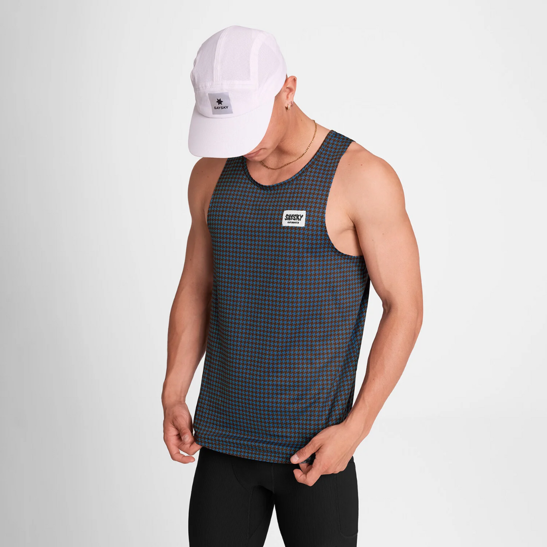 SAYSKY Men's Houndstooth Combat Singlet